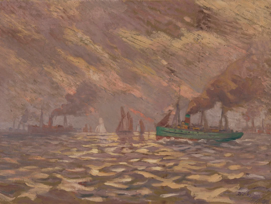 Diriks, Edvard — Dampskip og seilbåter, 1919 — Kunst/Maleri — Blomqvist