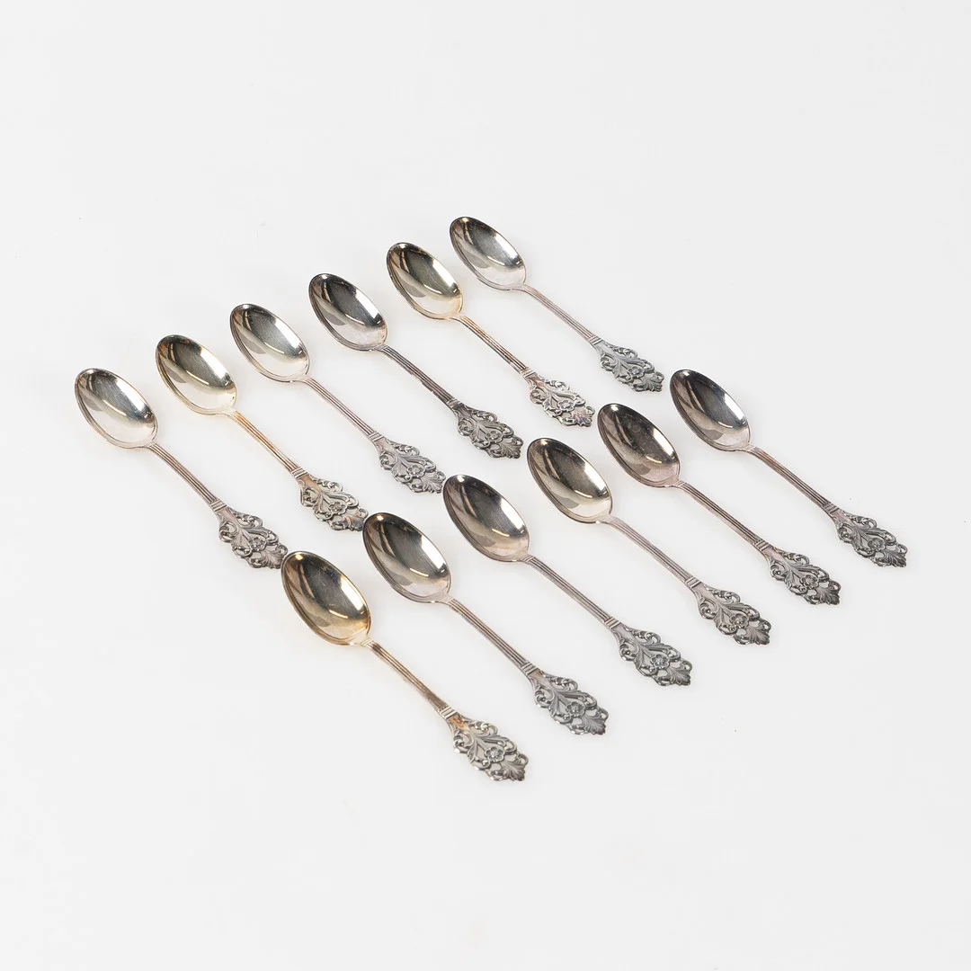 TESKEDAR, 12 st, silver, Norge. — Silver — Stockholms Auktionsverk Helsingborg