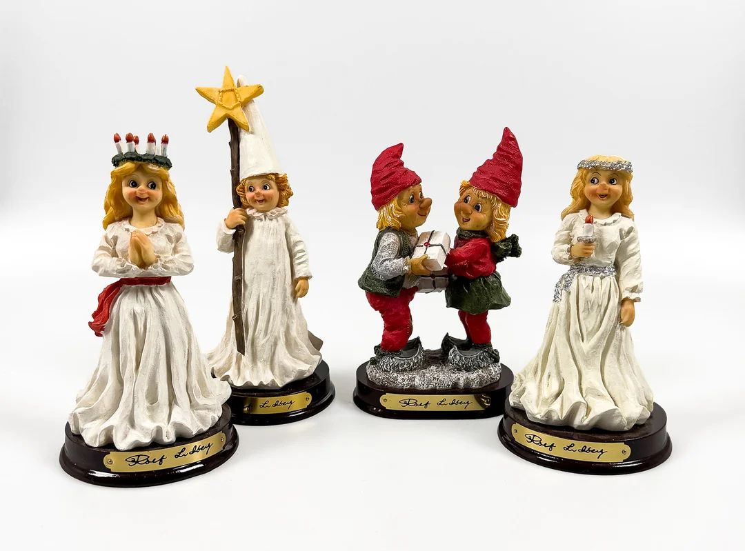 ROLF LIDBERG. FIGURINER, 4 st, "Jul", numrerade, RBA. — Other collectables — Auktionshuset STO Bohuslän
