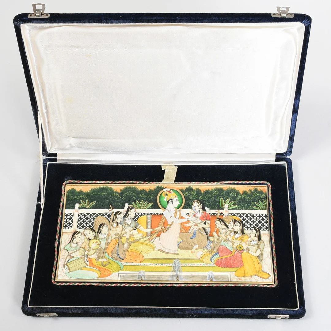 Kishangarh maleri. Indisk miniature maleri. — Wood — Sørensen Auktioner