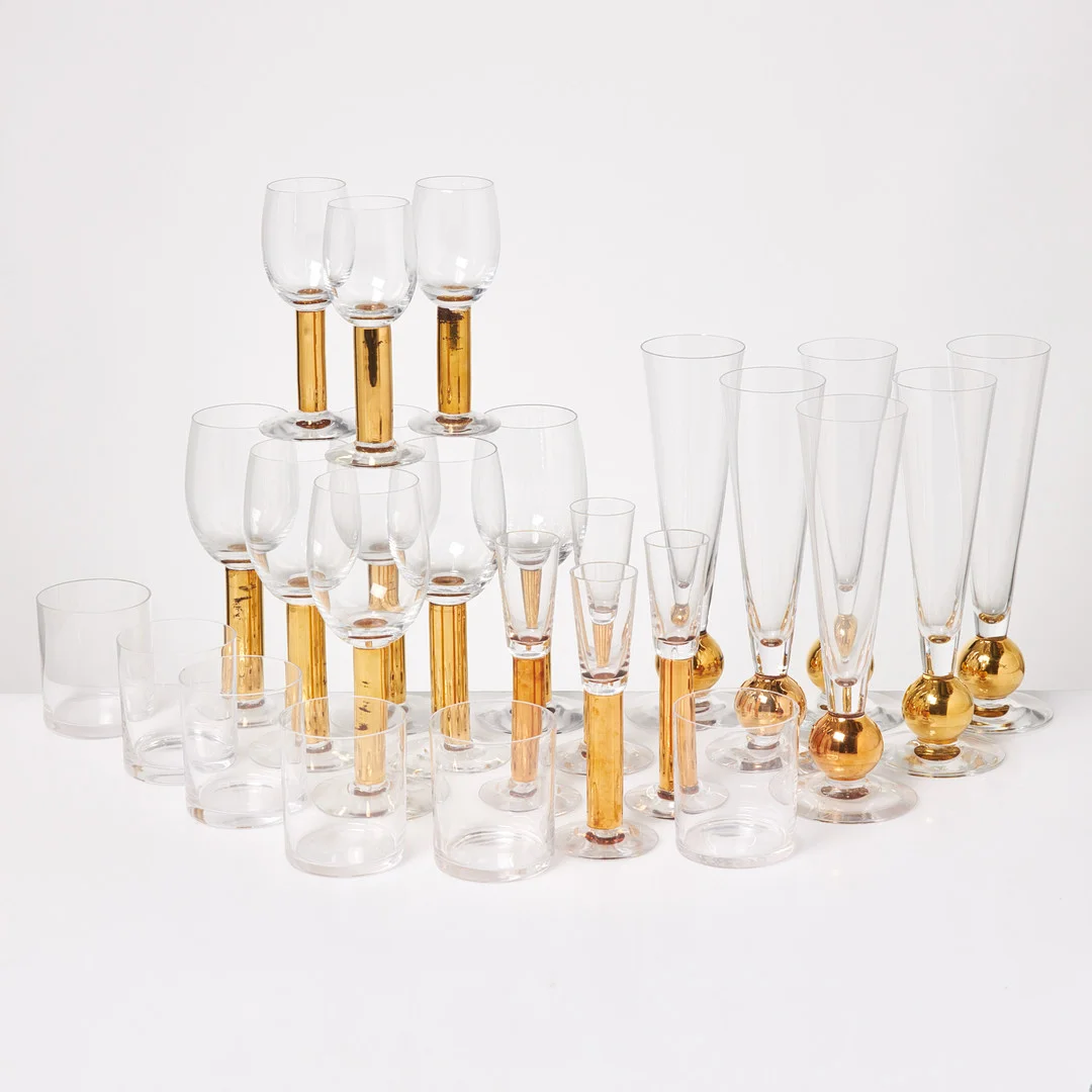 GUNNAR CYRÉN. Glasservis, 25 delar, "Nobelservisen", Orrefors. — Tableware — Stockholms Auktionsverk Sickla
