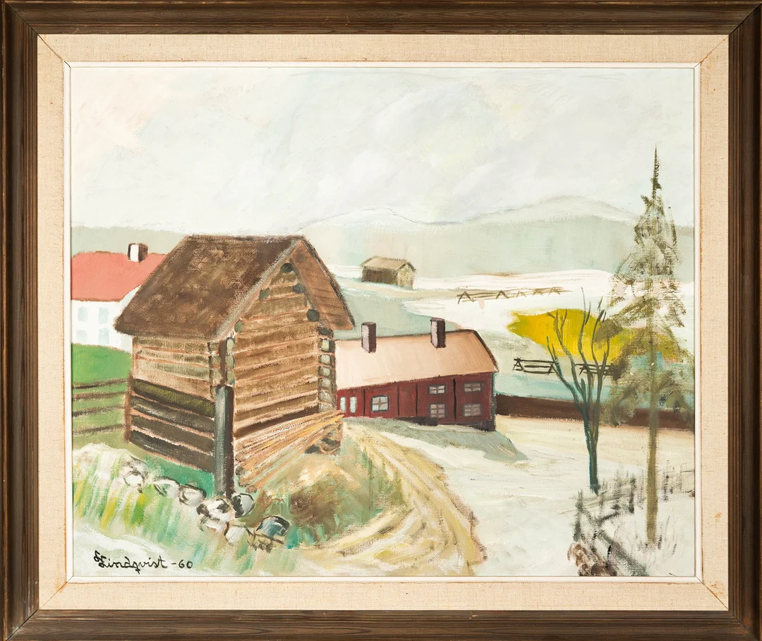 LAGE LINDQVIST. Olja på duk, signerad, daterad 1960. — Paintings — Norrlands Auktionsverk