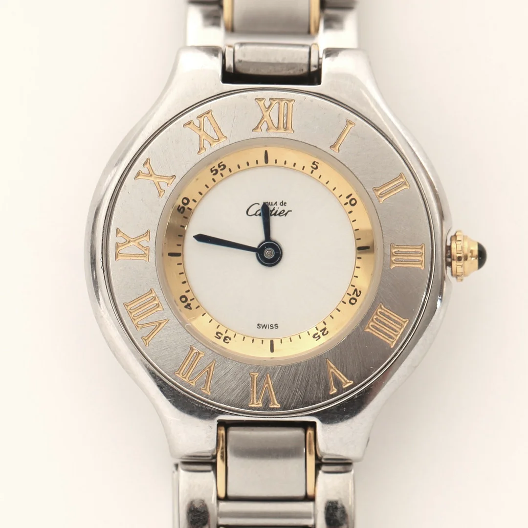 ARMBANDSUR MUST DE CARTIER 21, Ref 1340, stål och guld, quartz, 1990-tal. — Wristwatches — Auktionsverket Engelholm