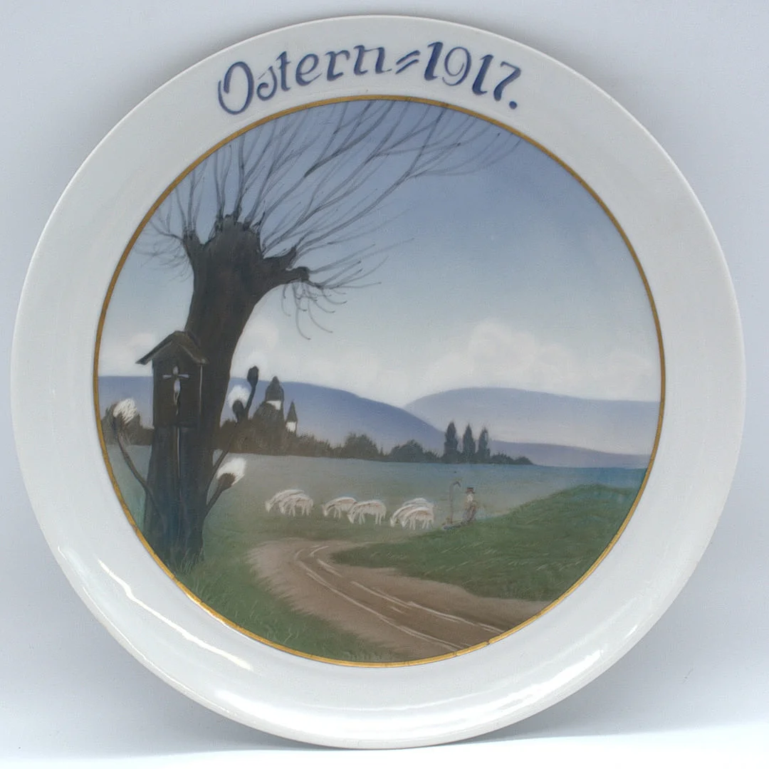 JULIUS VON GULDBRANDSEN. FÜR ROSENTHAL-TELLER "OSTERN 1917". — European — Kunst- und Auktionshaus Kleinhenz