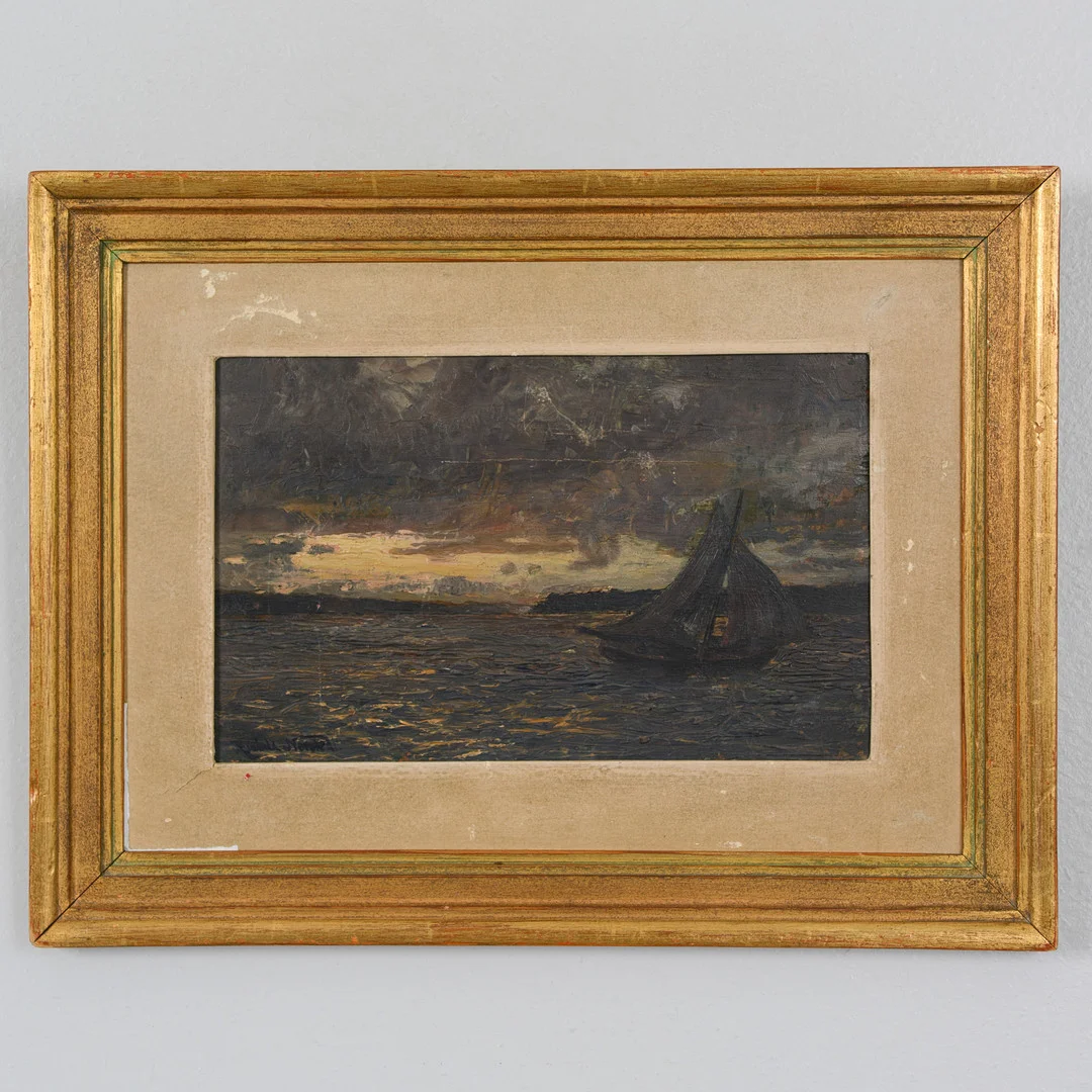 REINHOLD NORSTEDT. "Stockholms inlopp vid Lidingön", olja på pannå, signerad. — Paintings — Formstad Auktioner