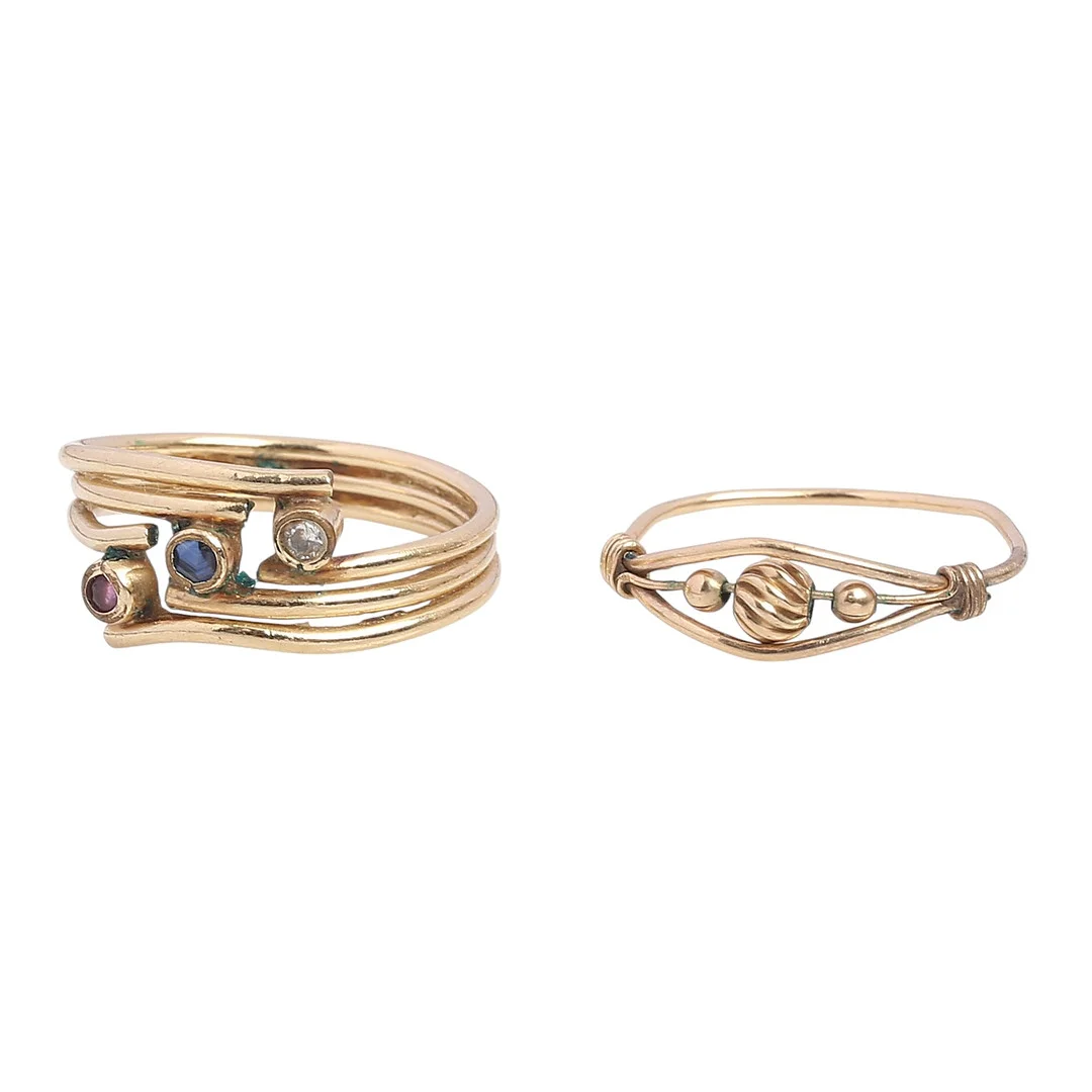 Two over-gilded metal rings. — Rings — Balclis
