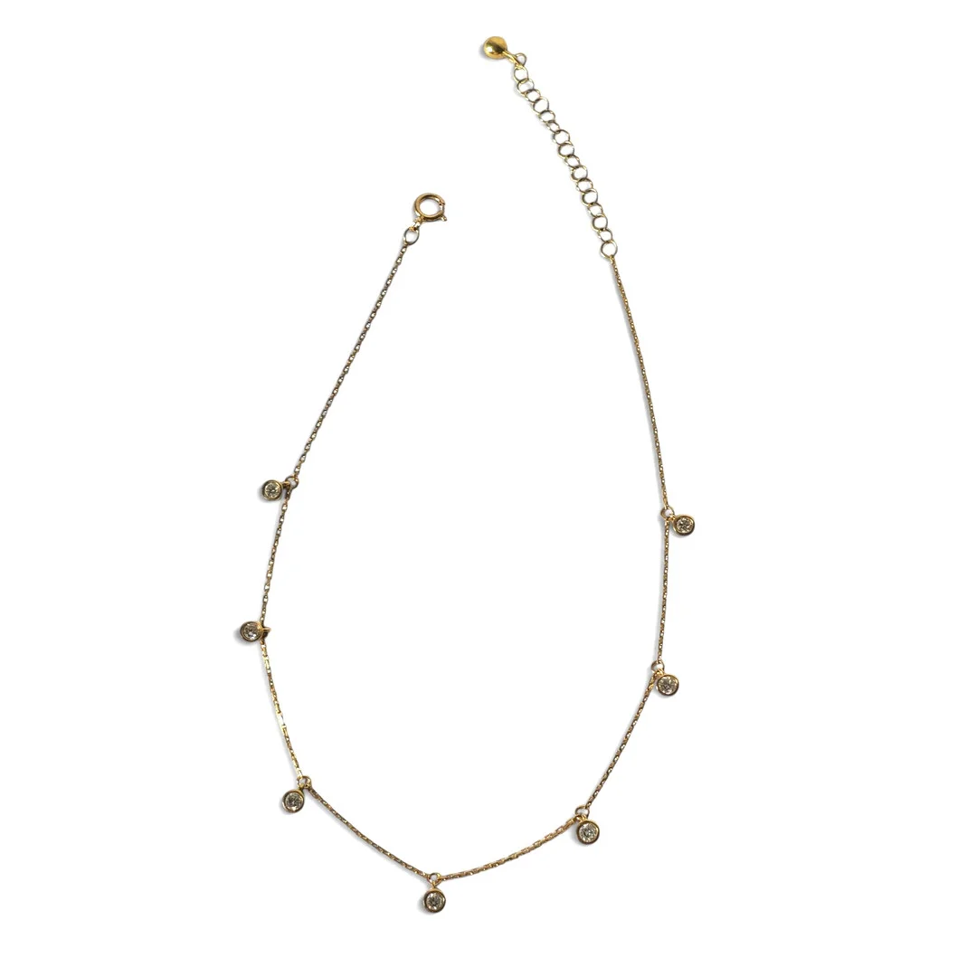 Tobillera en oro de 18K y diamante natural. — Bracelets — Barcelona Auctions