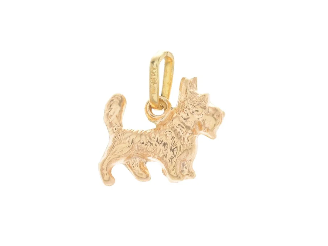HÄNGE, 18K guld, hund, höjd ink. ögla 1 cm, vikt ca 0,5 g. — Smycken/Hänge — Kaplans