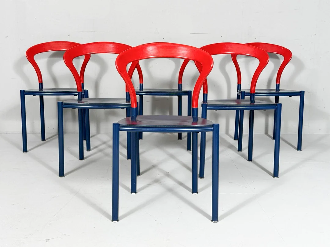HARTMUT LOHMEYER. für Kusch+Co, 6er Set Stühle/Lotus Stühle, Deutschland, 1980er Jahre. — Armchairs & Chairs — Stockholms Auktionsverk Düsseldorf/Neuss