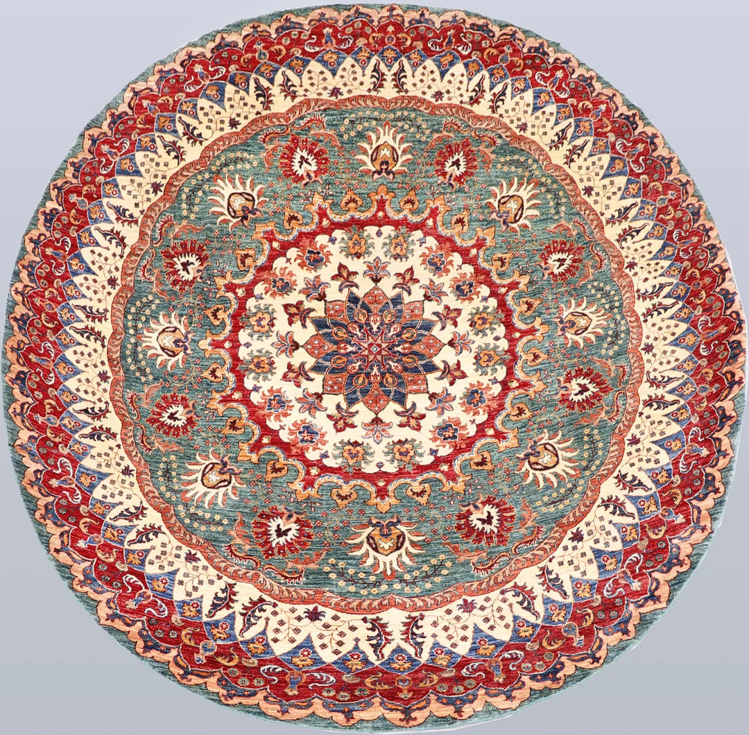 MATTA, rund Zigler design, s k Mamluk, cirka 268 x 267 cm. — Oriental Carpets & Textiles — RA Auktionsverket Norrköping