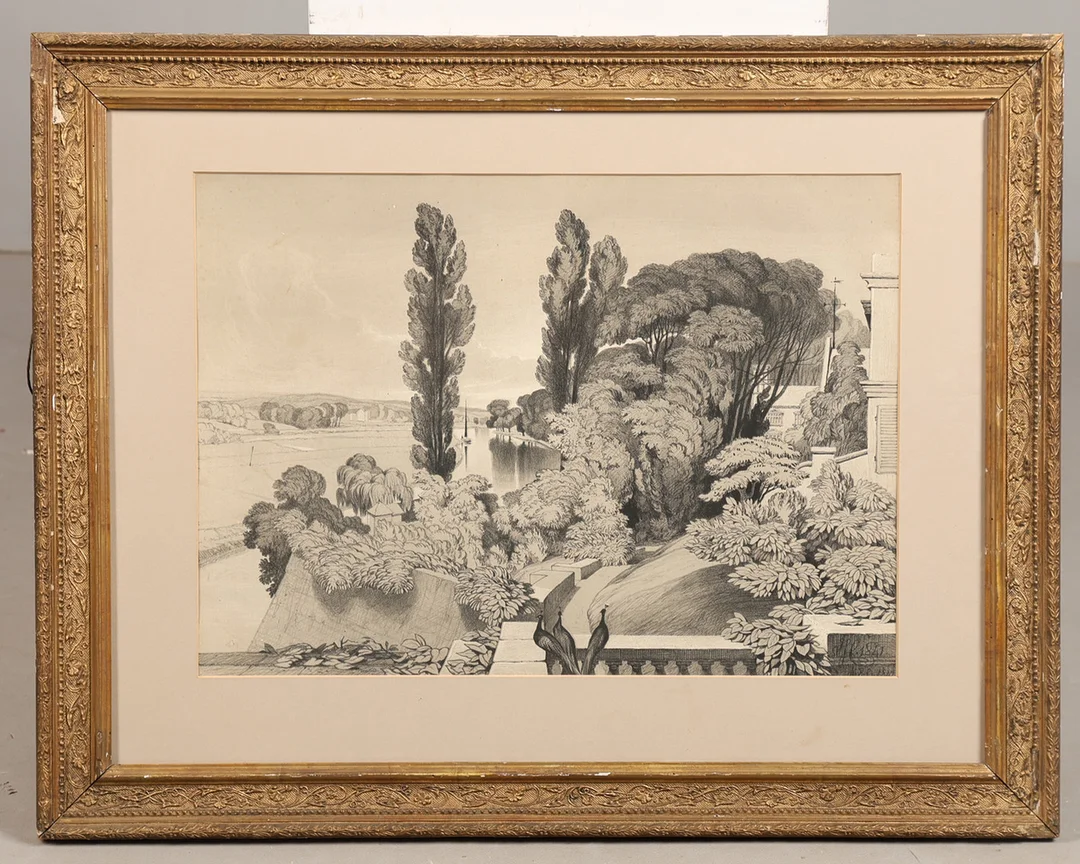 19TH CENTURY CONTINENTAL SCHOOL, PENCIL LANDSCAPE. — Drawings — Bishop & Miller