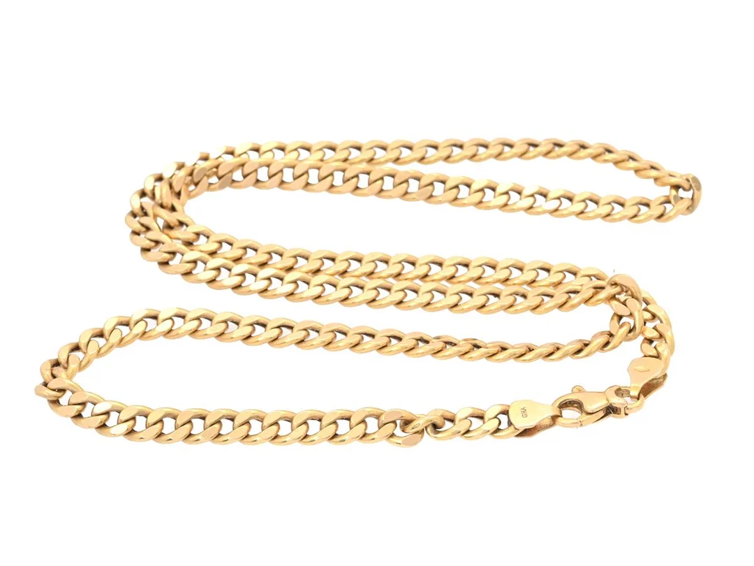 HALSKEDJA, 18K guld, pansarlänk, längd 51 cm, vikt 19,2 g. — Smycken/Halskedja — Kaplans