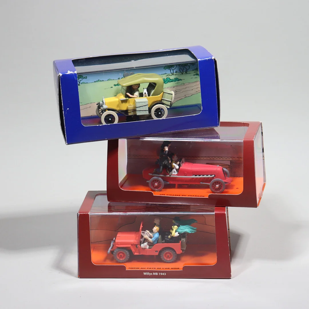 TINTIN, Hergé-Moulinsart, Atlas Edition, modellbilar, 3st. — Model cars — Markus Auktioner