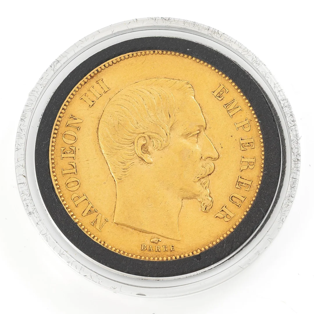 Guldmynt, Frankrike, Napoleon III, 50 Franc, 1856. — Militaria/Mynt — Bukowskis