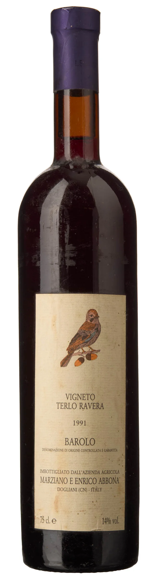 1 x Barolo Vigneto Terlo Ravera 1991, Marziano e Enrico Abbona — 1 x Barolo Vigneto Terlo Ravera 1991, Marziano e Enrico Abbona — Vin/Vin — Blomqvist