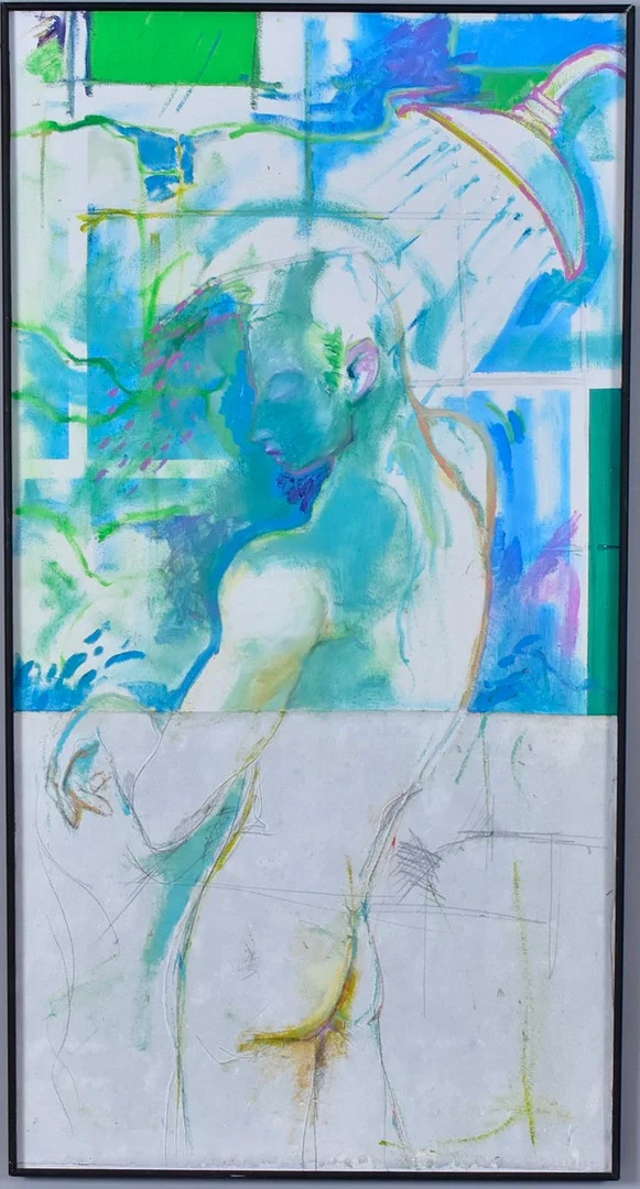 OIDENTIFIERAD KONSTNÄR. oljemålning på pannå, Bade Scene. — Paintings — Halmstads Auktionskammare