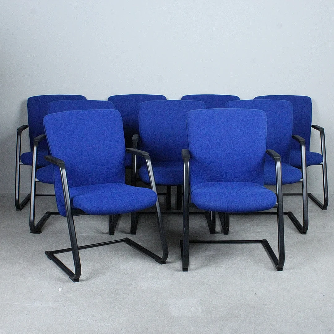 DAUPHIN. Neun Freischwinger / Konferenzstühle (9). — Armchairs & Chairs — Stockholms Auktionsverk Düsseldorf/Neuss