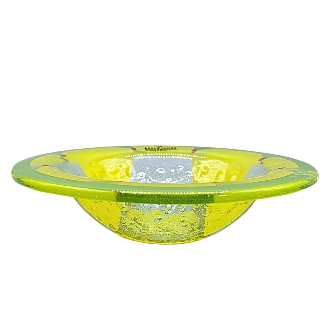 VILLEROY & BOCH. KRISTALLGLAS-SCHALE IN GELB UND GRÜN. — Art glass — Auktionshaus Stuber's Hammerschlag
