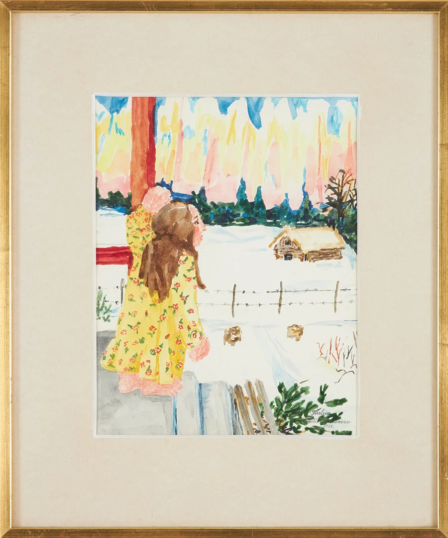THELMA AULIO PAANANEN. Kvinna i vinterlandskap, akvarell, signerad och daterad, -76. — Paintings — Stockholms Auktionsverk Sickla