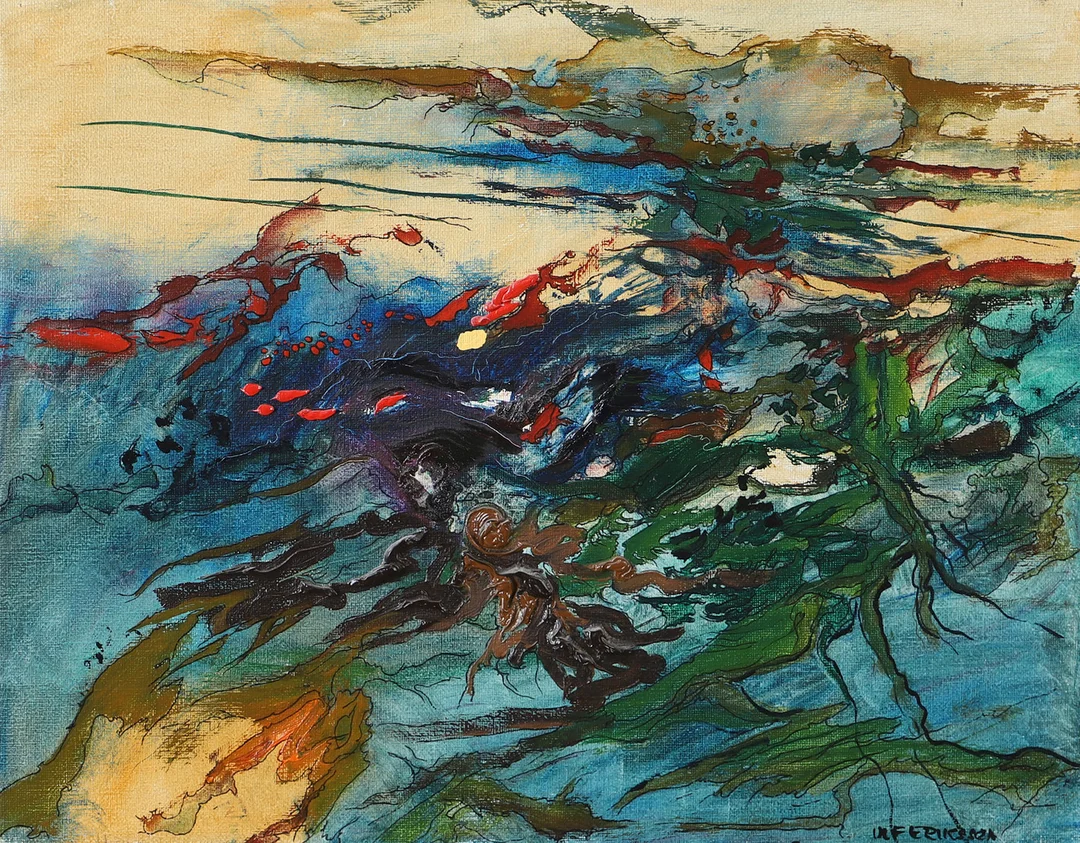ULF ERIKSSON. "I morgonens skrud", olja på duk, signerad. — Paintings — Helsingborgs Auktionskammare