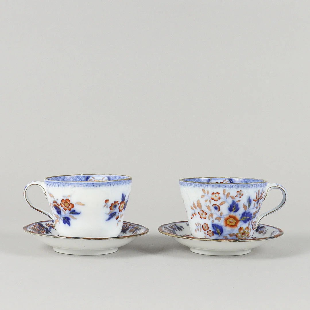 TEKOPPAR 1 par, Minton, England, 18/1900-tal. — European — Karlstad Hammarö Auktionsverk