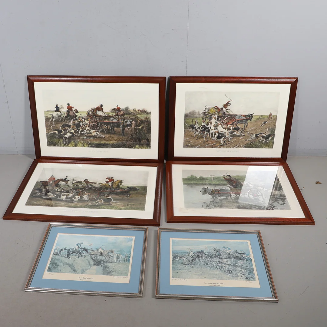 FOUR FRAMED PRINTS AFTER ALFRED WILLIAM STRUTT (1856-1924) AND A PAIR OF PRINTS BY GILBERT JOSEPH HOLIDAY (1879-1937). — Engravings & Prints — Lawrences Auctioneers