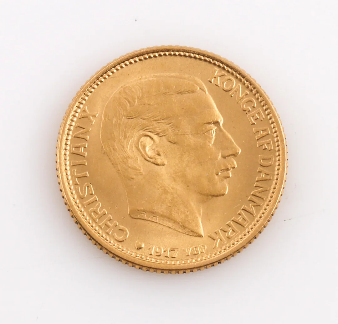 Christian 10. Danish 10 krone gold coin, 1917. — Hobby and collectibles/Coins, notes and bars — Lauritz
