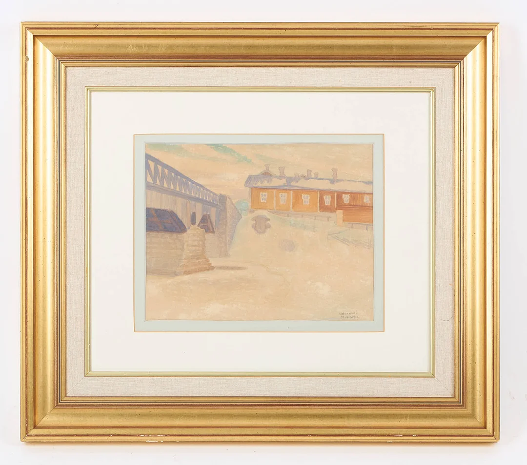 VÄINÖ KAMPPURI. Vy från Pemar, signerad Paimio samt daterad 1919, akvarell. — Paintings — Stockholms Auktionsverk Helsinki