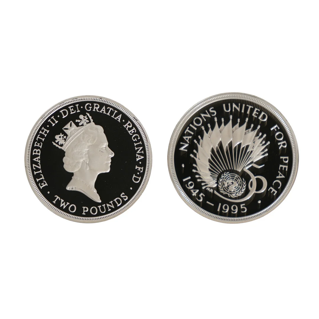 A ROYAL MINT UNITED KINGDOM SILVER PROOF PIEDFORT TWO POUND COIN. — Coins & Banknotes — Bishop & Miller