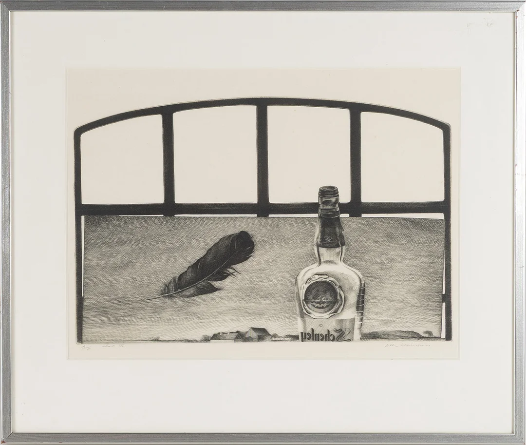 OLLE HANSPERS (1923-2012). Komposition ur "Buck har rest", etsning. — Engravings & Prints — Stockholms Auktionsverk Helsingborg