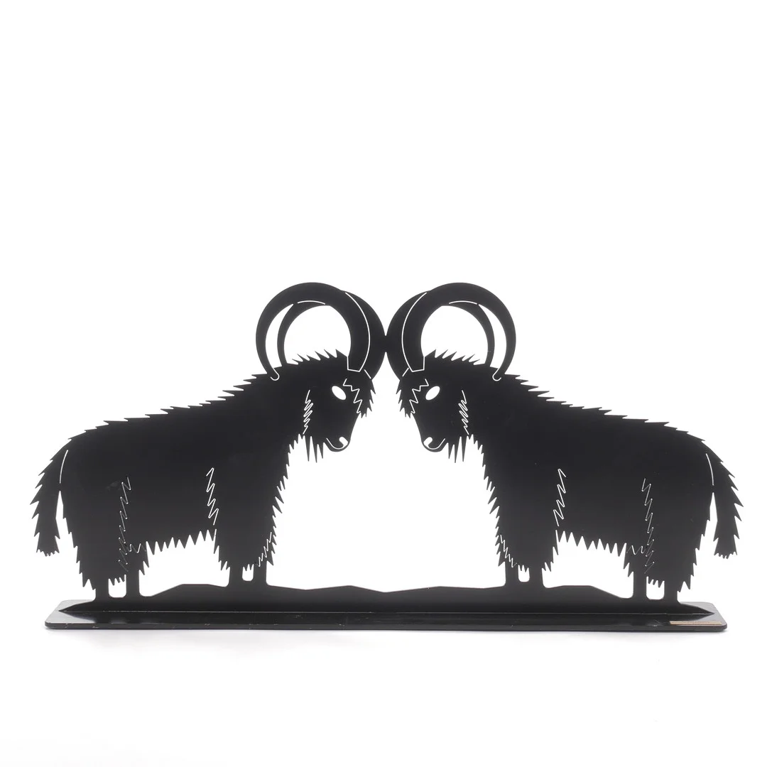 BORDSDEKORATION. Bockar, svartlackerad metall, Ronny Palmqvist, Konst & Smide Ronneby. — Other — Auktionsfirma Kenneth Svensson i Kalmar