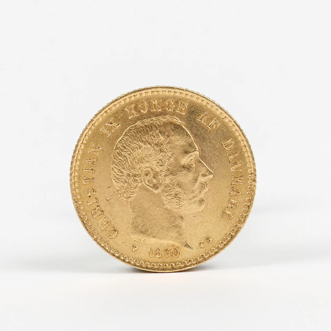 GULDMYNT, 10 kr, Christian IX, Danmark, 1890. — Coins & Banknotes — Karlstad Hammarö Auktionsverk