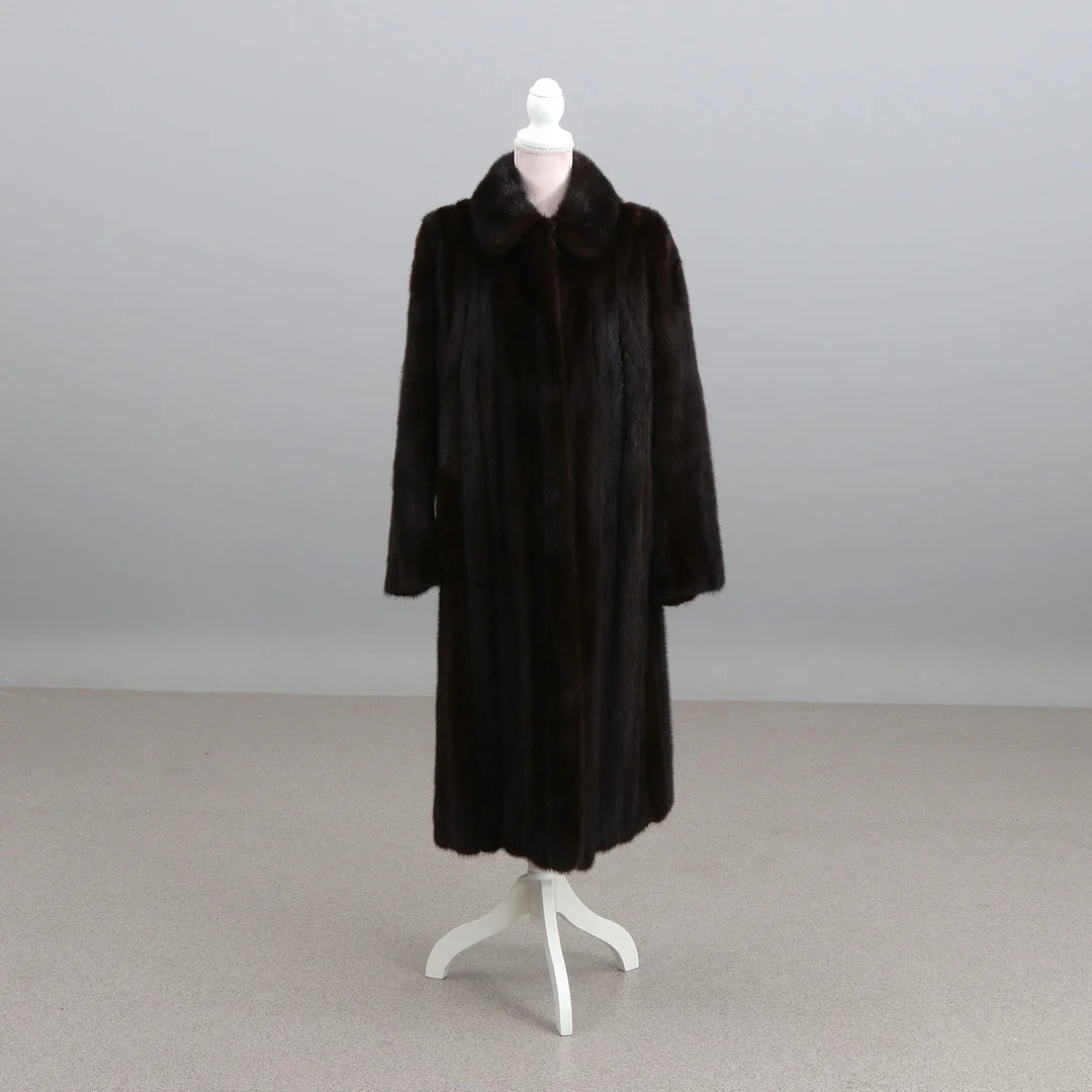 SAGAMINK, PÄLSKAPPA. Mörkbrun mink. — Vintage & Designer Fashion — Skånes Auktionsverk