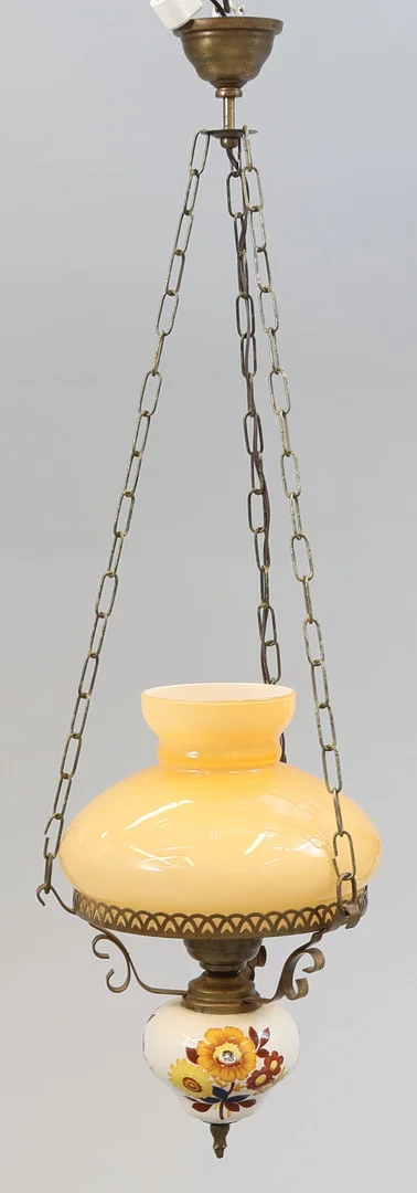 TAKLAMPA, metall, glas och porslin, 1900-tal. — Ceiling lights — Gomér & Andersson Nyköping