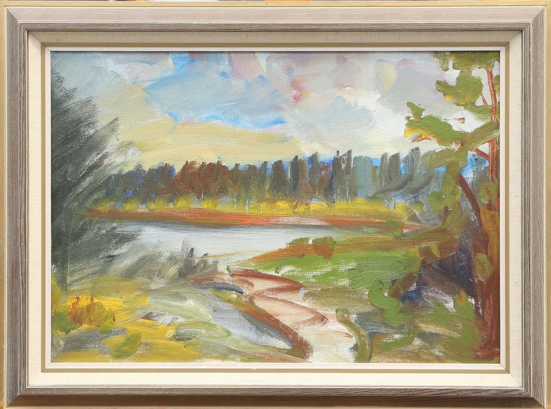OIDENTIFIERAD KONSTNÄR. OLJA, på duk, signerad a tergo. — Paintings — Kalmar Auktionsverk