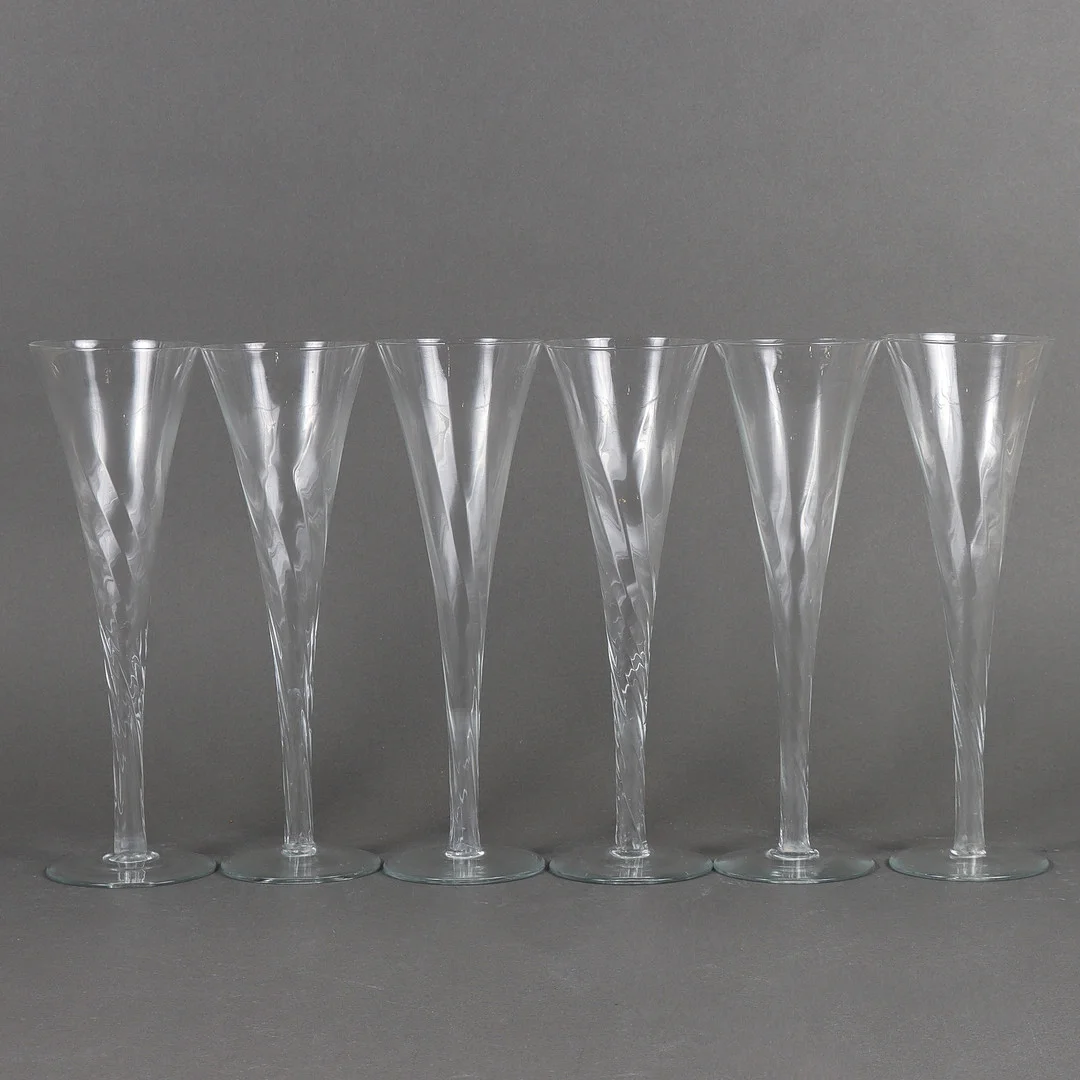 CHAMPAGNESTRUTAR 6 stycken. — Utility glass — Karlstad Hammarö Auktionsverk