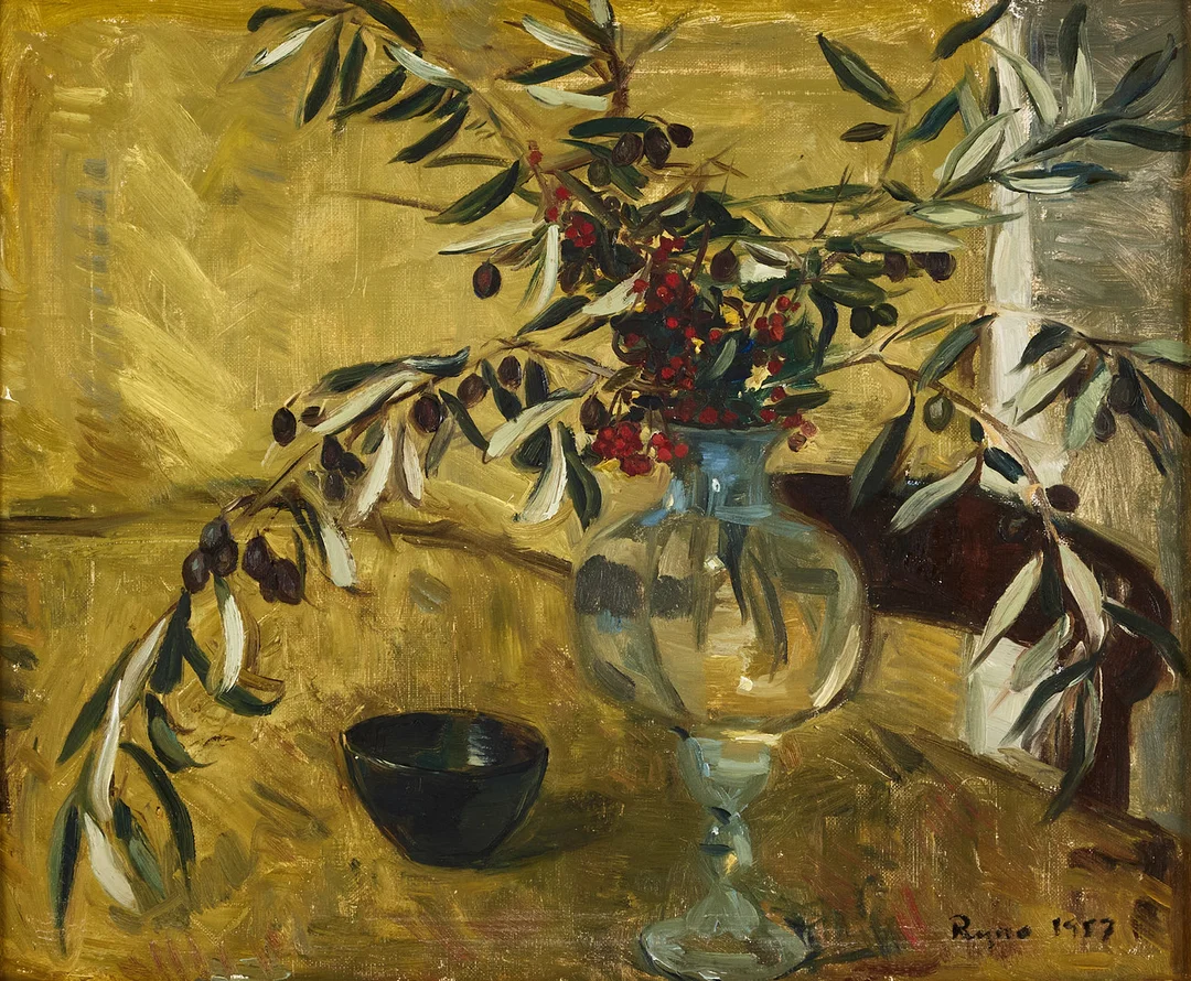 RYNO FRIEBERG. Kvistar och röda bär. — Paintings — Stockholms Auktionsverk Magasin 5