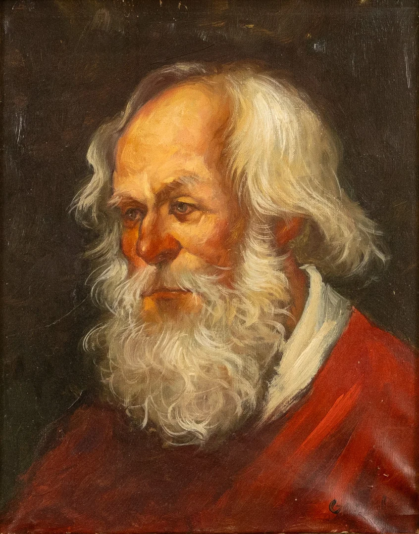 OIDENTIFIERAD KONSTNÄR. olja på duk, porträtt, signerad. — Paintings — Karljohan Auktioner