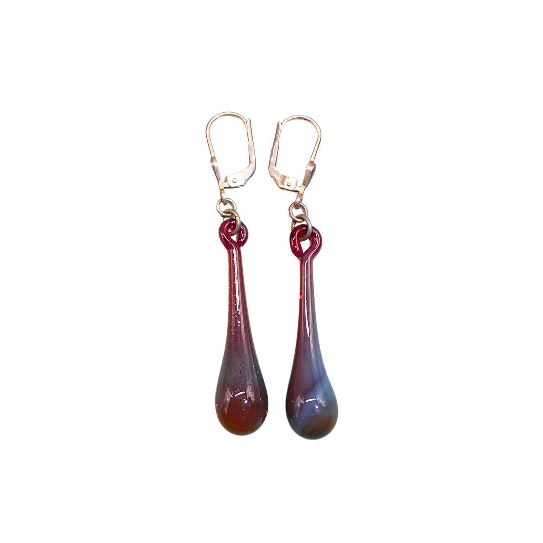 OHRHÄNGER AUS MURANOGLAS, KLAPPBRISUREN 925 SILBER. — Earrings — Auktionshaus Stuber's Hammerschlag