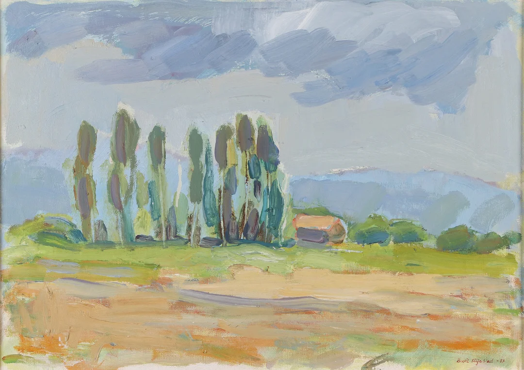 BERTIL LILJEBLAD. Oljemålning på duk. Landskap. Signerad. — Paintings — Skånes Auktionsverk