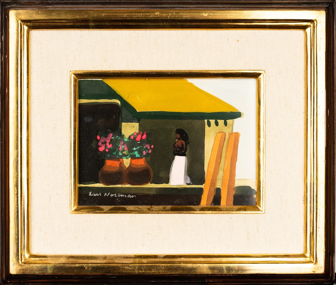 LARS NORRMAN. Gouache, Kvinnomotiv, Signerad. — Paintings — Norrlands Auktionsverk