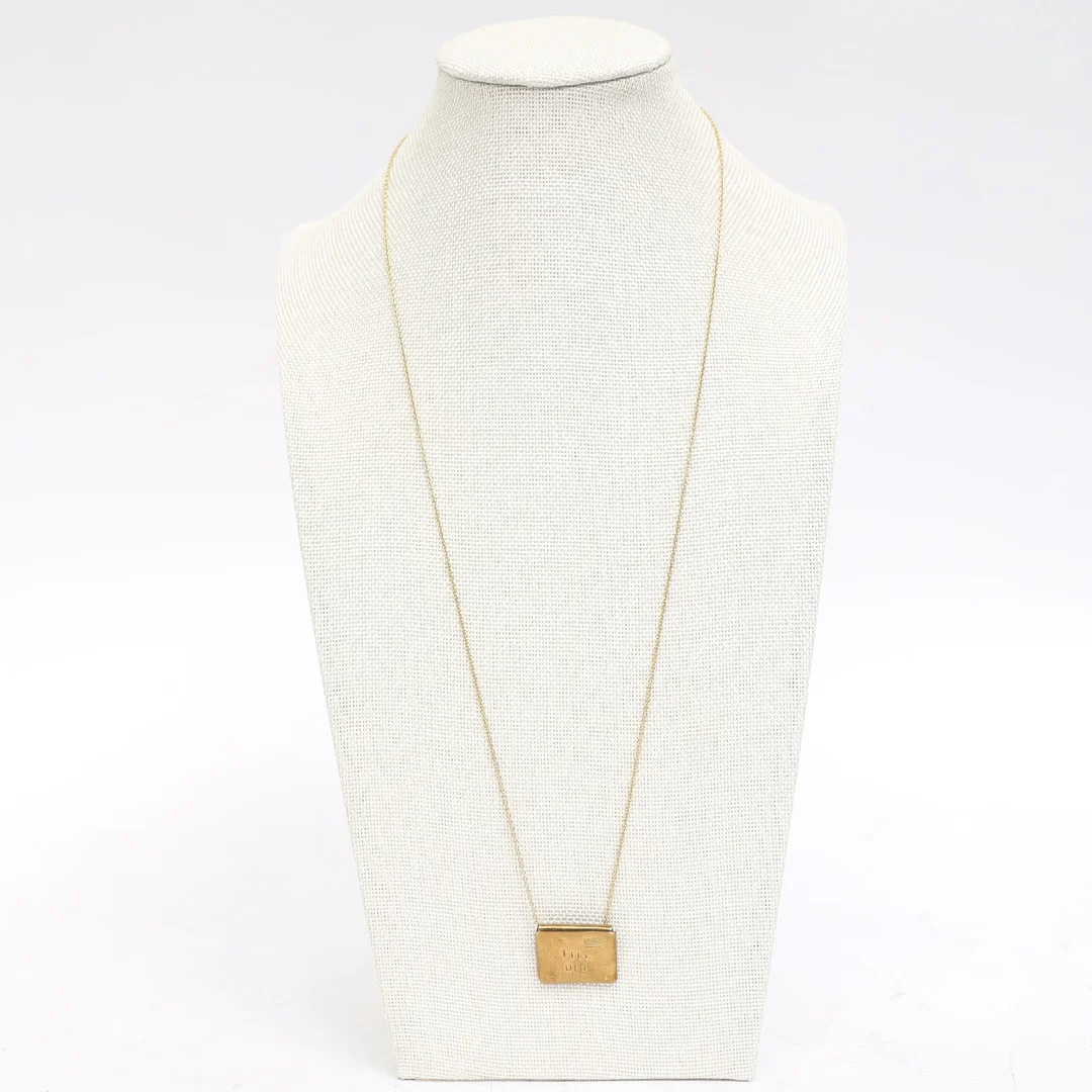 KARIN FERNER. Halsband med hänge, hänge i förgyllt silver, 1973, stämplat. — Necklace — Falun Auktionsbyrå