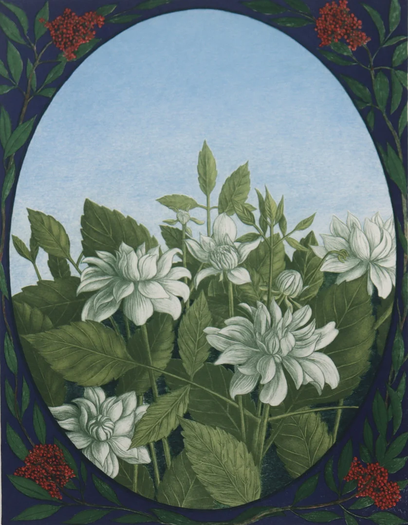 MARIA HILLFON. litografi, blommor. — Engravings & Prints — Markus Auktioner