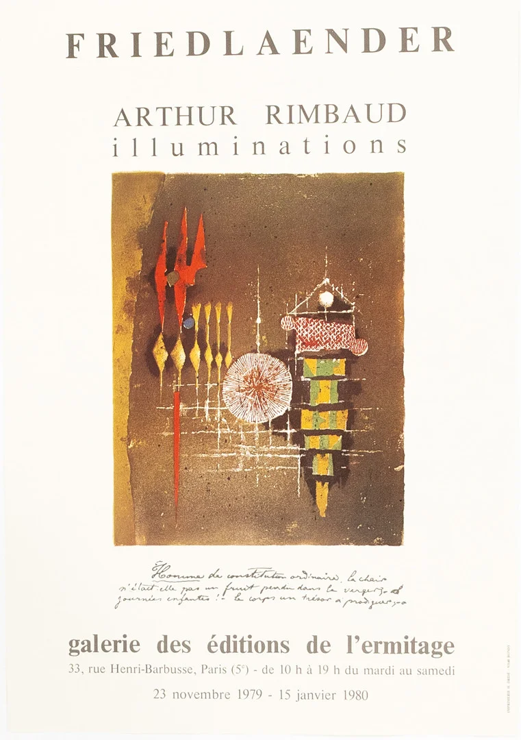 UTSTÄLLNINGSAFFISCH, Arthur Rimbaud, 1980. — Engravings & Prints — Karljohan Auktioner