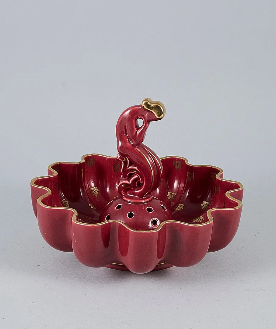 ARTHUR PERCY. Blomsteruppsats, Gefle, "Rubin". — Tableware — Metropol Auktioner