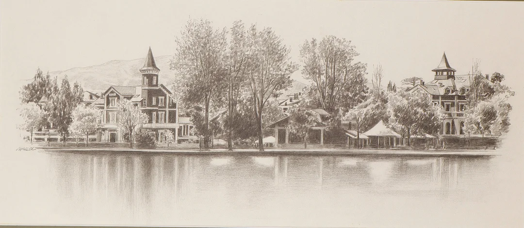 MALLOL (ACTIVO EN CATALUÑA EN EL SIGLO XX). Vista del lago de Puigcerdà. — Drawings — Barcelona Auctions