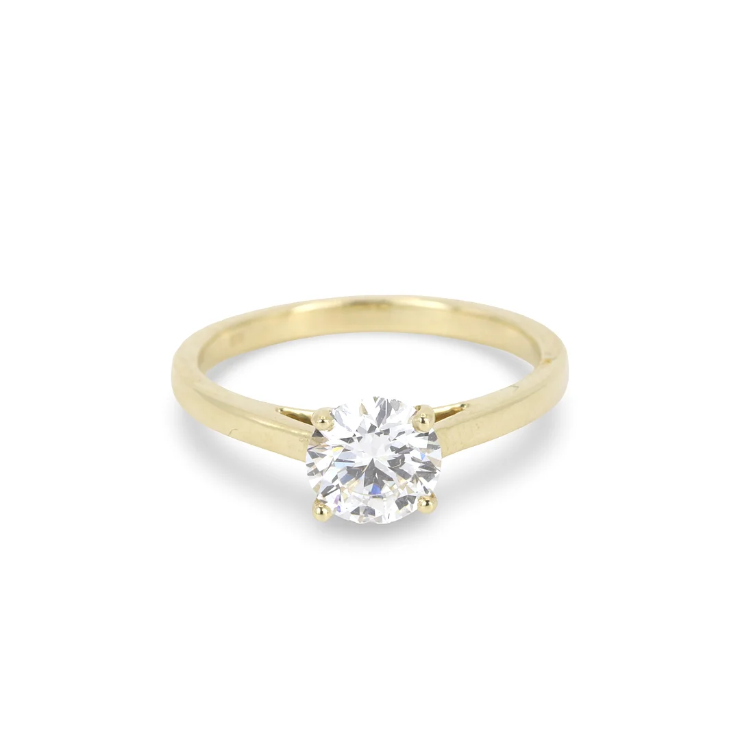 9CT GOLD LAB DIAMOND RING. — Rings — Chalkwell Auctions