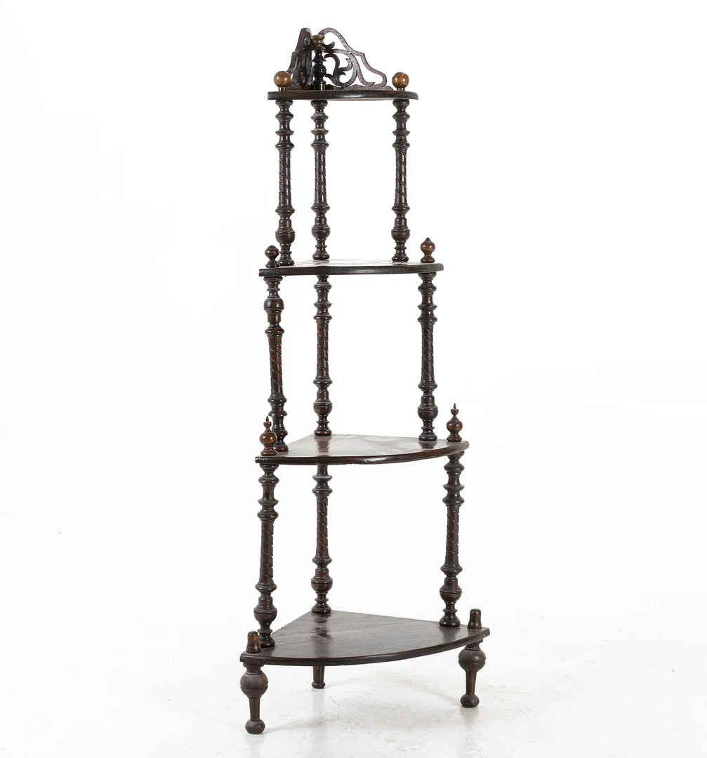 HÖRNHYLLA, nyrenässans, 1900-talets början. — Cupboards, Cabinets & Shelves — Handelslagret Auktionsservice
