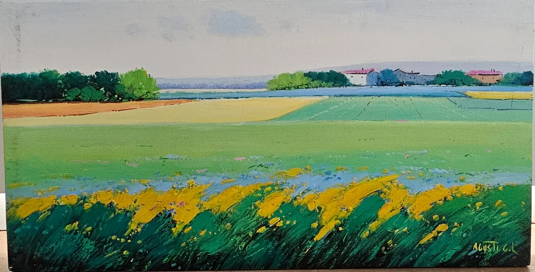 AGUSTÍ GIL. Paisaje. Óleo sobre lienzo. — Paintings — Arce Auctions