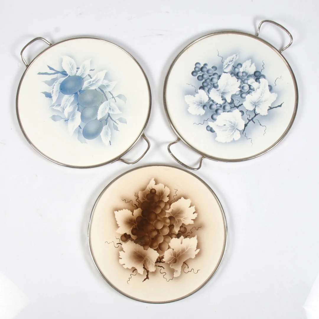 SERVERINGSFAT, 3 delar, porslin/metall, 1900-tal. — European — Stadsauktion Sundsvall